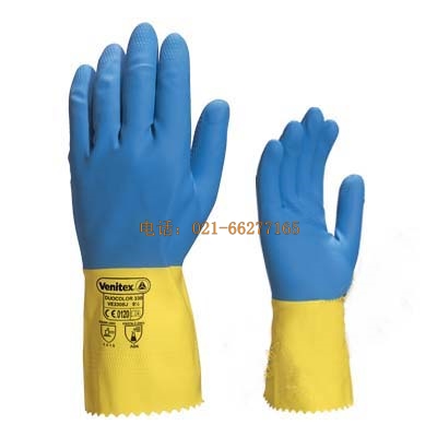 代爾塔 天然雙色乳膠浸膠手套